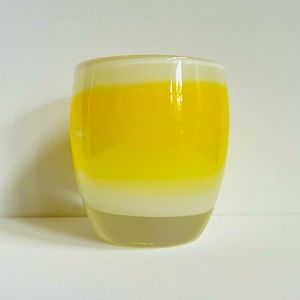 Glassybaby, handblown glass candle holder, “unconditional”.